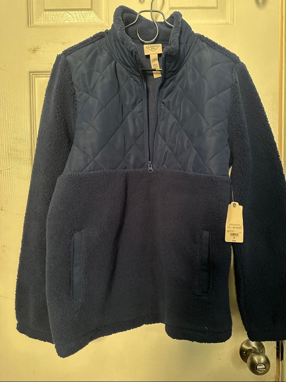 St. John's Bay Navy Quilted Fleece Half-Zip Jacket